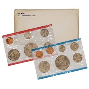 1973-P-amp-D-US-Mint-Set-United-States-Original-Government-Packaging-Box-Cello