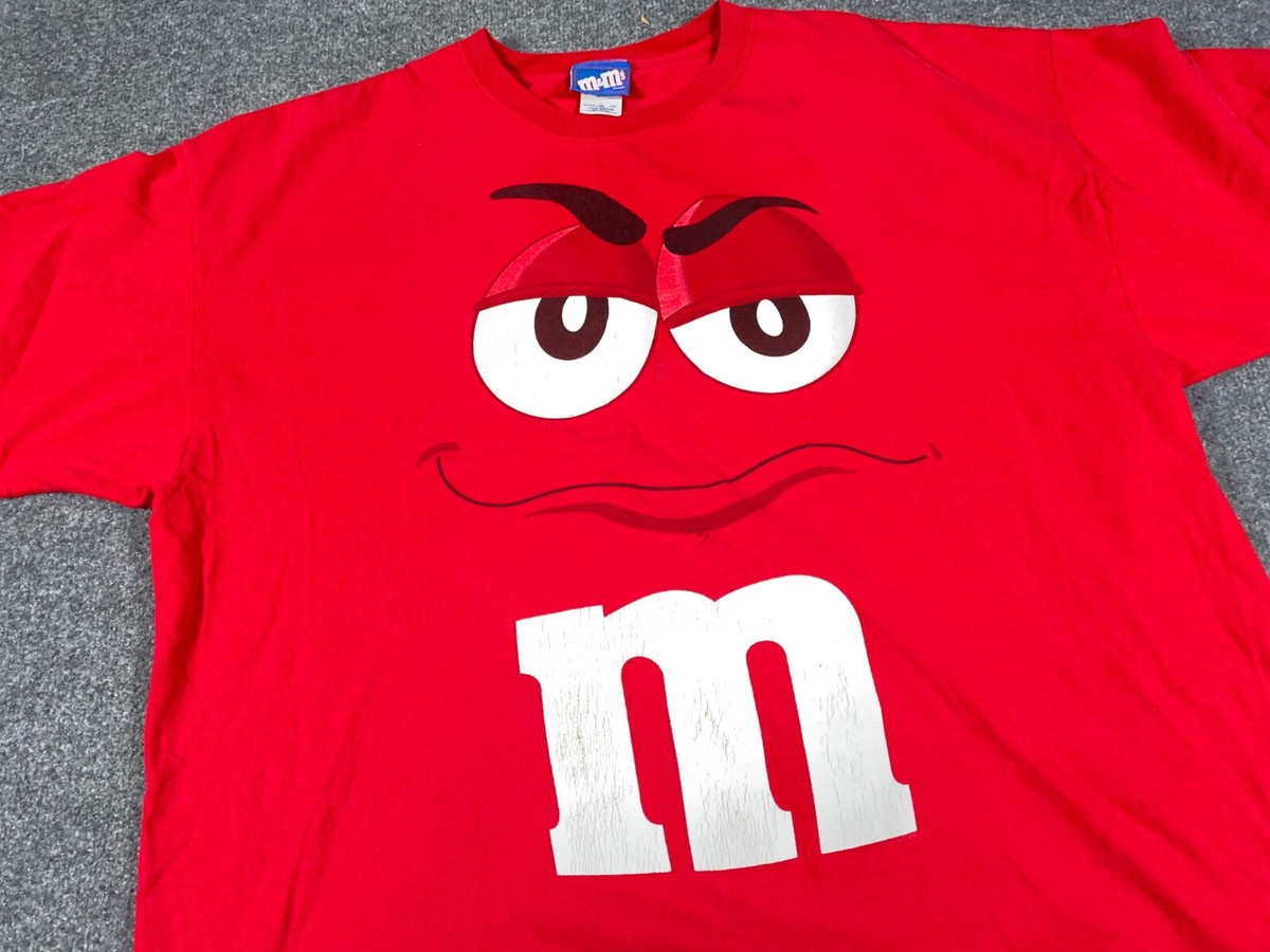 VTG Y2K M&M Big Face Print T-Shirt Adult 2XL Red Candy Official
