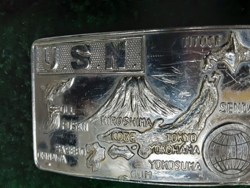 Vintage U.S. NAVY WW2 Belt Buckle Featuring Japan and Area Cities & Countries - Picture 5 of 6