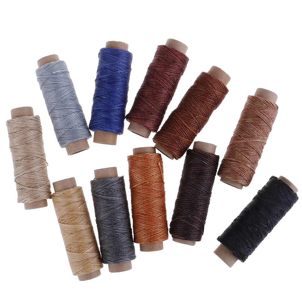 50m/Roll Leather Sewing Flat Waxed Thread Wax String Hand Stitching Craft - Image 4 of 4