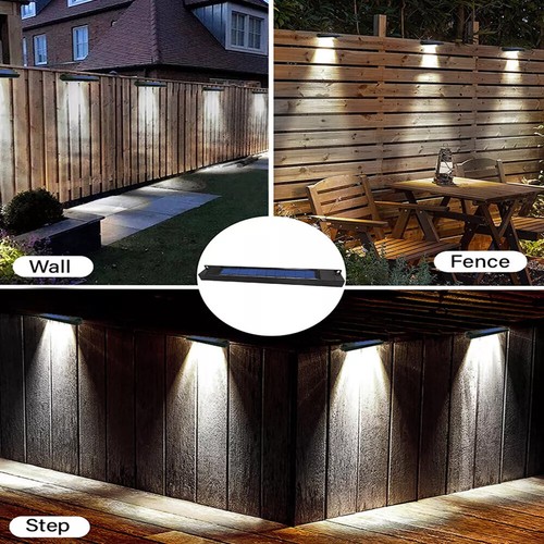 2PCS LED Solar Power Fence Lights Deck Door Wall Stair Step Garden Lamp Outdoor - Picture 9 of 22