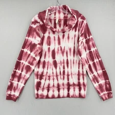 Anthropologie Pilcro Cowlneck Waffle Knit Thermal Top Medium Burguny Tie Dye