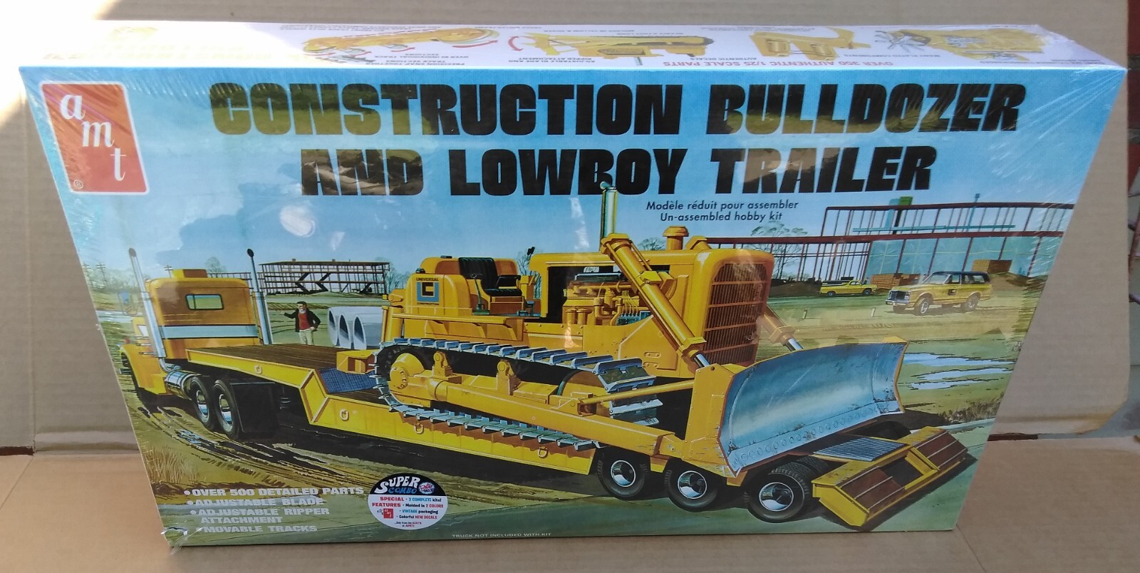 AMT 1218 1/25ローボーイトレーラー&ブルドーザーコンボモデルキット