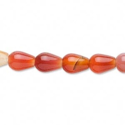 Strand Dyed Heated Multi Red AGATE 9x7mm Teardrop Beads