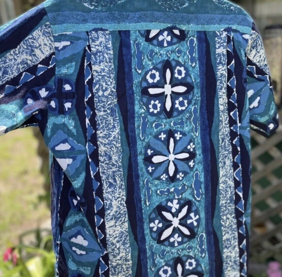 Vintage Hawaiian Shirt Lenua Blue Funky Festival … - image 2
