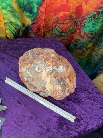 9” Agate Geode Chalcedony Red Orange Quartz Crystal Natural Rough Chert 19Lb - Video 1 of 1