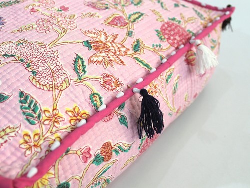 Indian Square Box Cushion Cover Floor Decorative Pillow Cotton Quilted Cushions - Picture 21 of 32