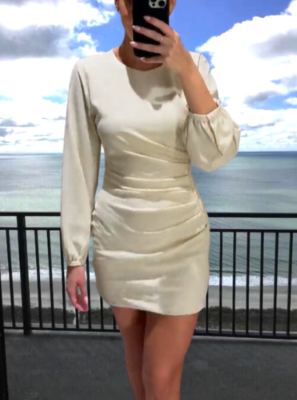 Aine set mini dress beige Mサイズamdmary ANDMARY】Aine set