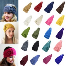 DIY Soft Warm Handmade Crochet Headwrap Wide Elastic Hair Band Hair Accessories