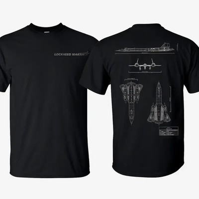 SR-71 Blackbird Blueprint T-Shirt, Lockheed Martin Reconnaissance Aircraft