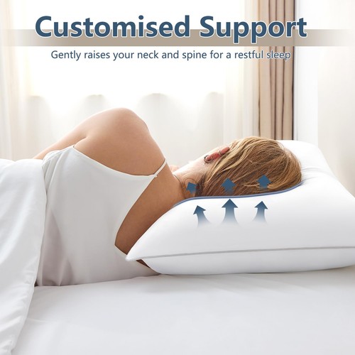 Cuscini Queen Size Set di 2, Cuscini Letto Qualità Hotel per Dormire Confezione da 2, C... - Foto 8 di 9