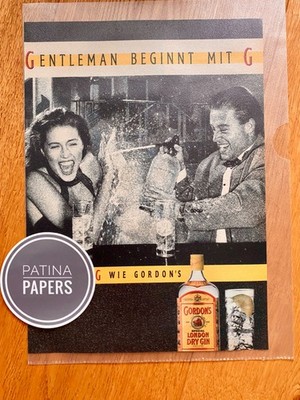 1990 Gentleman beginnt mit G wie Gordon´s Gin Vintage Ad Retro Werbung Reklame