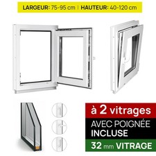 Fenêtre PVC Double Vitrage de Sous Sol Blanc Oscillo Battante