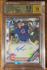 2019 Bowman Chrome Prospect Autographs Keegan Thompson #CPA-KT /100 Beckett 9.5