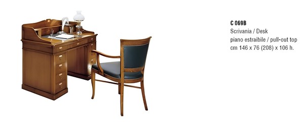 MöBel Massiv Holz BüRo SekretäR Schreibtisch Tisch Italienische Einrichtung Neu-image