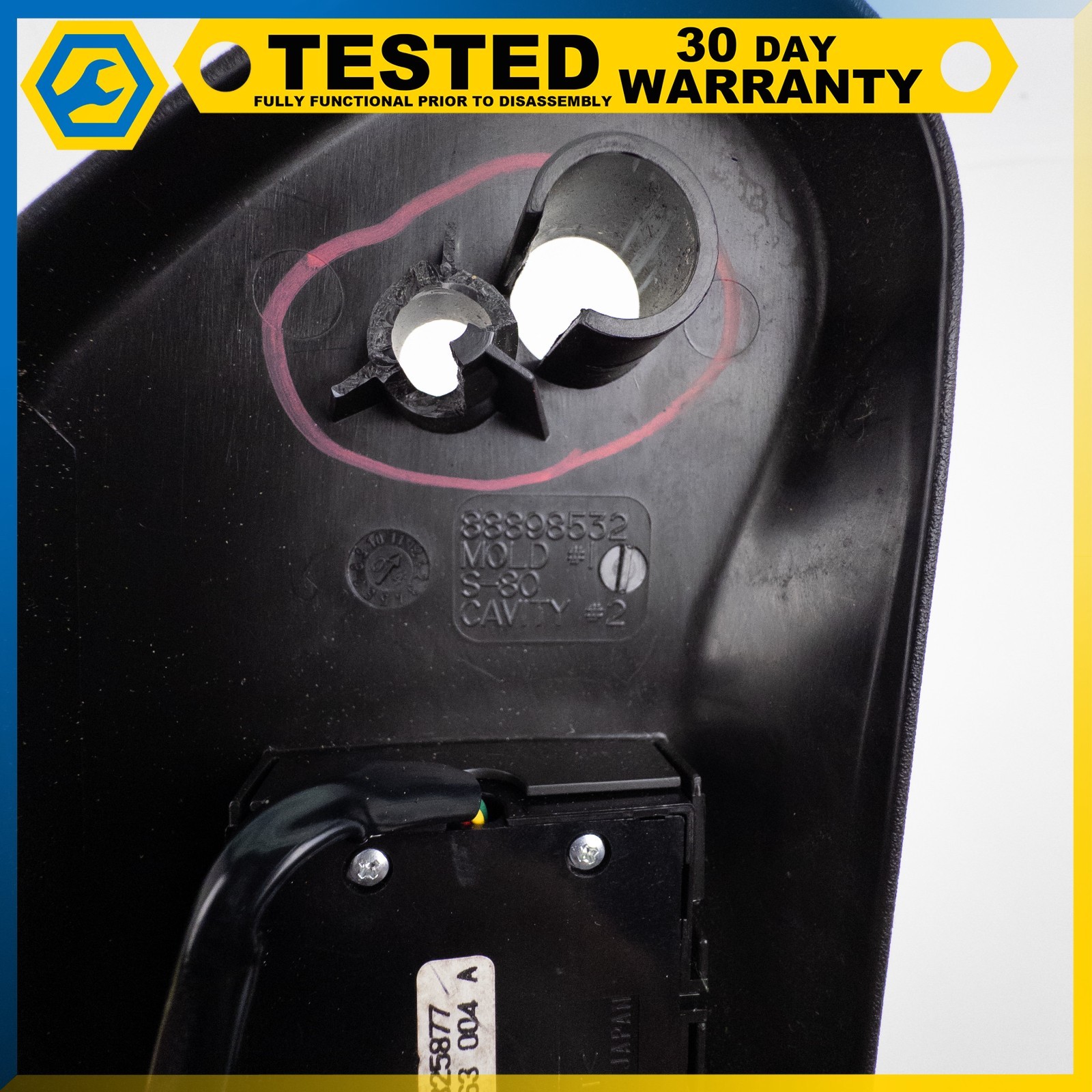 05-13 CHEVROLET CORVETTE C6 FRONT RIGHT SEAT CUSHION PANEL SWITCH ASSEMBLY OEM