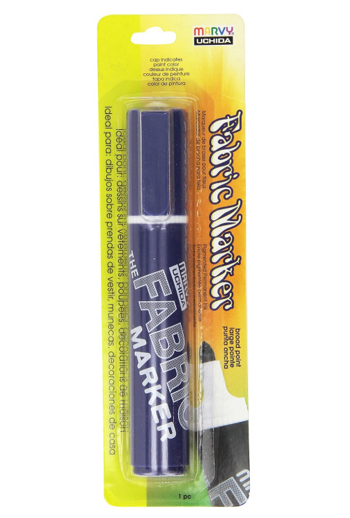 Permanent Broad Tip Fabric Marker Navy &ndash; No Iron, Non‑To