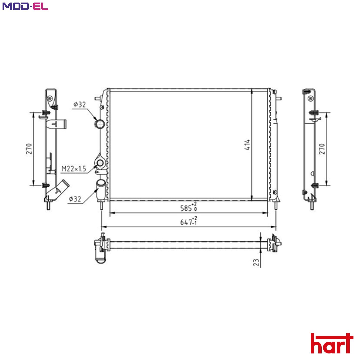 RADIATOR ENGINE COOLING 603 410 FOR RENAULT SCÉNIC/VAN/MPV MEGANE/Scénic/Coach - Image 4