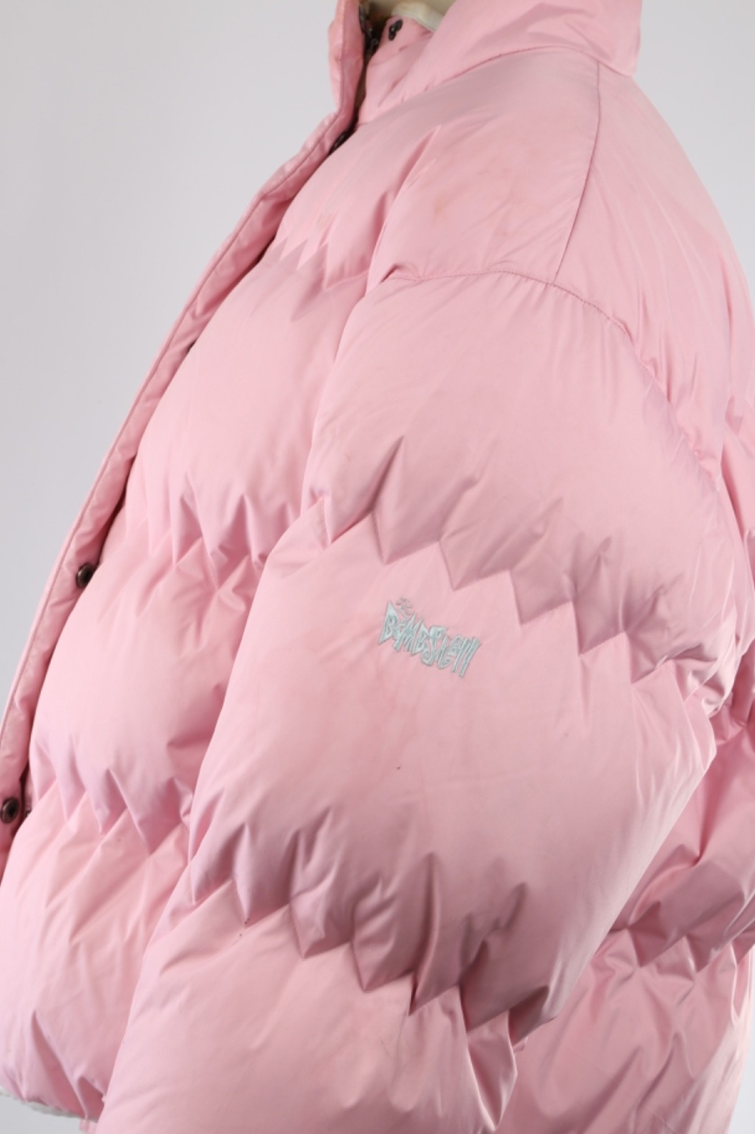 Bombshell Pink Down Puffer Winter Jacket Quilted … - image 10