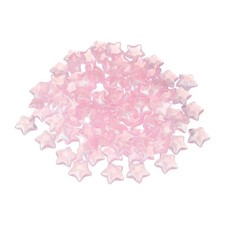 100 Pcs Flat Back Resin Star Beads, Glitter Star Charm, Pink