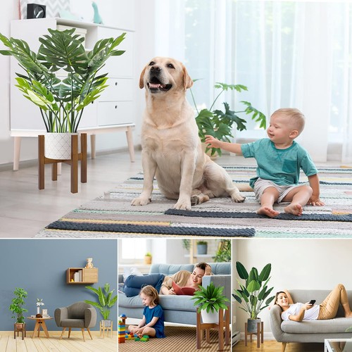 Supporto per Piante Regolabile da Interno,Bamboo Metà Secolo Supporto per Piante Moderne,Stabile... - Foto 6 di 6