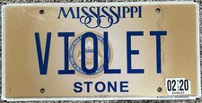 Mississippi Vanity License Plate: Violet, Color, Lingerie, Victoria&rsquo;s Secret