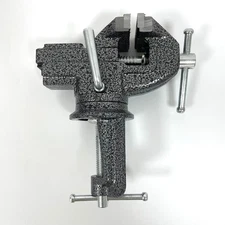 Cast Iron Bench Vice, 360°Swivel Base Table Vice, Portable Clamp-on Vise for Wo