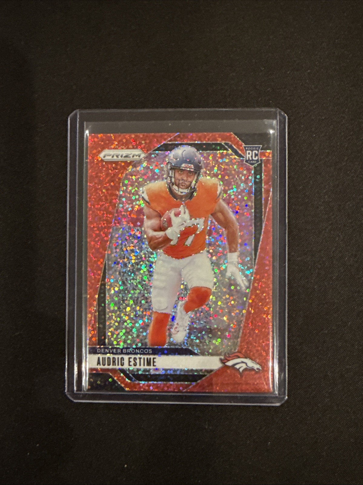 2024 Panini Prizm - Rookies Audric Estime #306 Red Sparkle Prizm (RC)