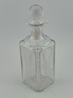 Vintage Early American Square Decanter Etched Fern Design With Diamond Stopper — photo 1