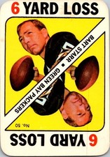 1970 Topps Football Game #50 6 Yard Loss Bart Starr Green Bay Packers HOF Card