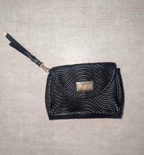 Versace Parfums Vinyl Black Bag Clutch Wristlet Purse