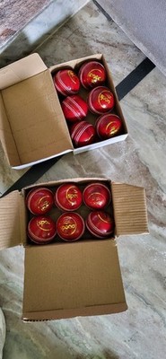One Red Cricket Ball Leather Entirely Hand Stitched, 5.5oz For 40 Overs