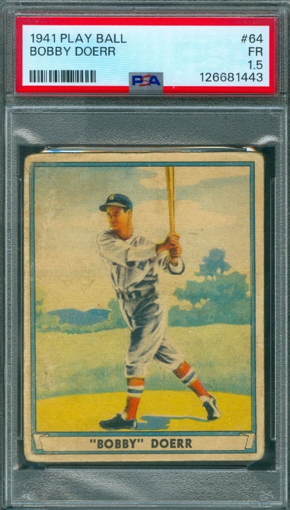 1941 PLAY BALL #64 BOBBY DOERR (HOF) PSA 1.5 !!