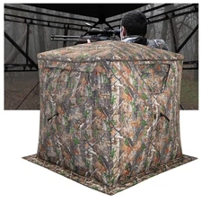 Hunting Blind Portable Pop Up Ground Tent 2-3 Person w/ Carry Bag Storage Pocket