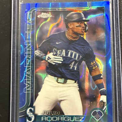 2025 Topps Chrome Julio Rodriguez #261 Blue Lava Refractor /150 Mariners