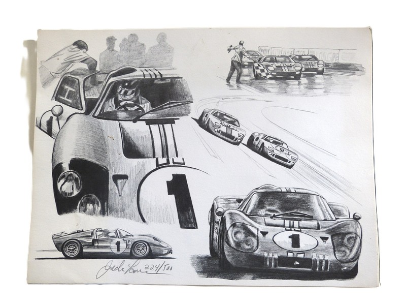 5 Jack Lane prints - FORD Cobra, Mustang, GT40, Carrol Shelby LTD Ed. 224 of 500