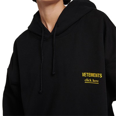 Vetements Women's 'Click Here' Logo Oversized Cotton Sweatshirt in