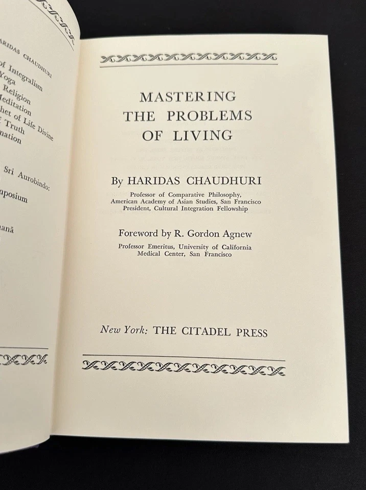 SIGNED Mastering the Problems of Living 1st/1st HC/DJ 1968 Haridas Chaudhuri - Image 3 of 4