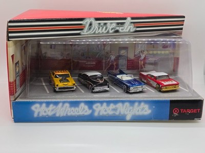 Hot Wheels 1999 Drive-In Hot Nights 4 Car Box Set Target Exclusive 1/64 Diecast