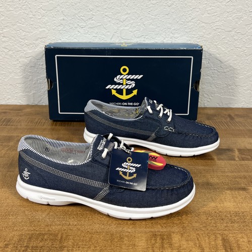 Scarpe da barca Skechers Denim Canvas Goga Max On The Go sneakers donna taglia 7,5