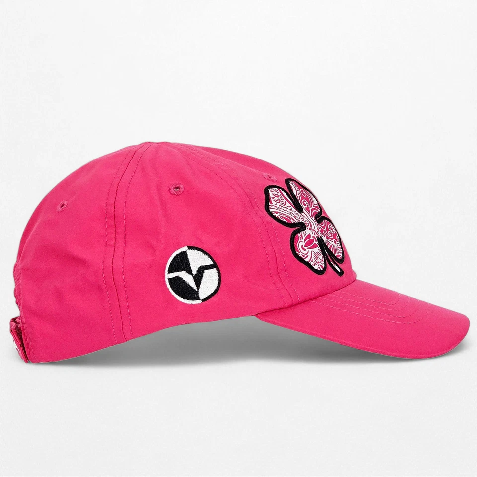 Sombrero de Trébol Negro Gorra Ajustable Rosa Neón Paisley Bandana Logo Live Lucky OSFM Foto 4 de 4