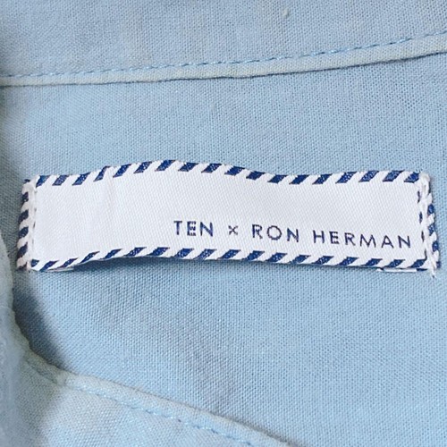 TEN x Ron Herman Maxi Koszula Sukienka Niebieska Bawełna Długi rękaw Japonia Darmowy rozmiar Casual - Zdjęcie 10 z 14