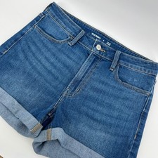 Old Navy Women's Size 8 Blue Denim High Rise WOW Cuff Jean Shorts