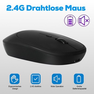 Maus Kabellos Wireless Bluetooth Gaming Mouse PC Computer Laptop Funk Mäuse USB