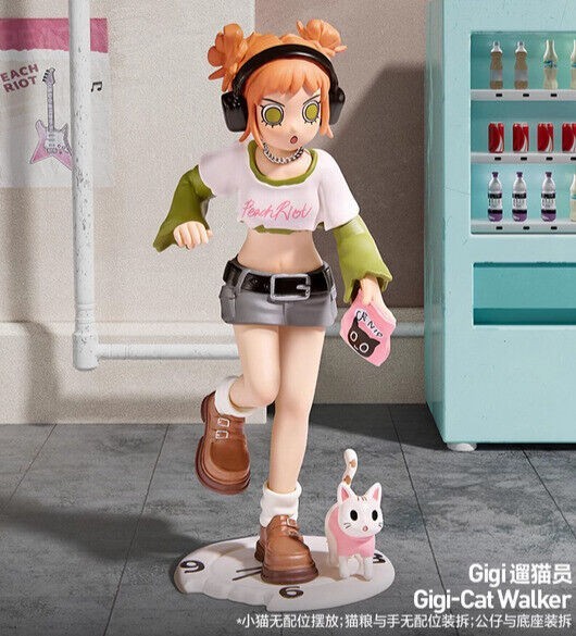 POP MART x Peach Riot Rush Hour Series Figure Dolls Toy - Gigi Cat
