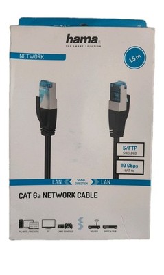 Hama network cable CAT-6a 10Gbps S/FTP shielded 500 MHz (1.5 m) black 00200680