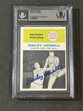 HOF BAILEY HOWELL 1961-62 FLEER ROOKIE SIGNED AUTOGRAPHED CARD BAS AUTHENTIC