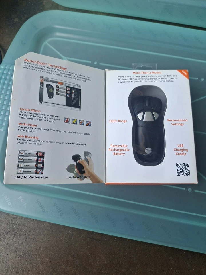 Gyration Air Mouse Go Plus Wireless Mouse Charger Dongle New Open Box - Image 2 of 4