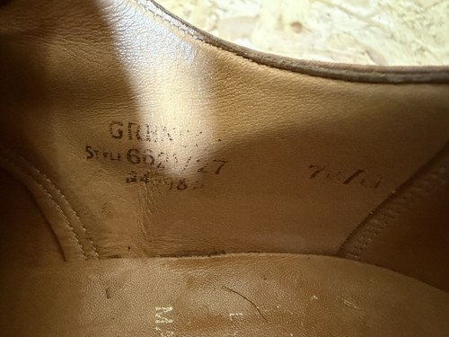 Grenson Goodyear Welt Shoes Derby Brown Tan Leather DAINITE UK 7.5 - Afbeelding 9 van 9