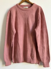 Vintage Christian Dior Orlon Acrylic Pink Sweater USA Made Large Diamond Knit